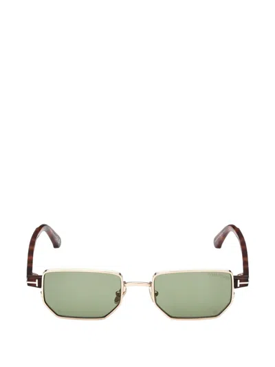 Tom Ford Liam 51mm Rectangular Sunglasses In Gold