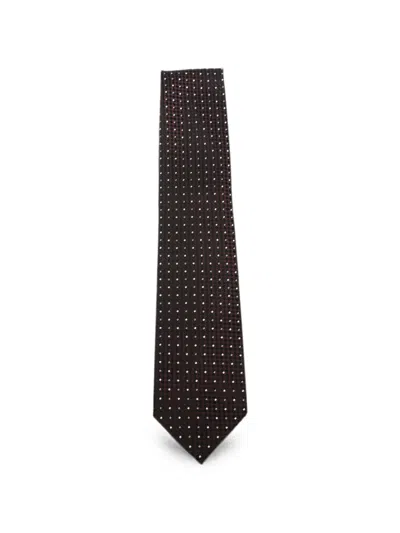 Tom Ford Geometric-pattern Silk Tie In Neutral