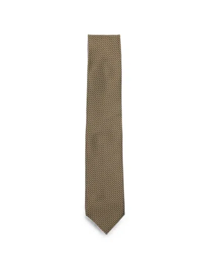 Tom Ford Geometric-pattern Tie In Green