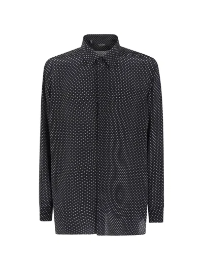 Tom Ford Geometric-print Silk Shirt In Black