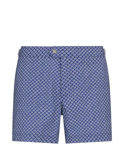 Tom Ford Geometric-print Swim Shorts In Blue