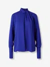 Tom Ford Georgette Silk Blouse In Blue
