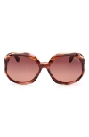Tom Ford Georgia-02 62mm Gradient Oversize Round Sunglasses In Brown