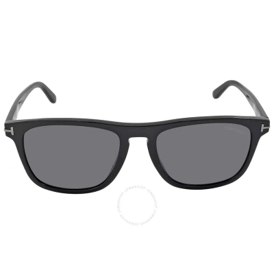 Tom Ford Gerard Polarized Smoke Rectangular Men's Sunglasses Ft0930-n 01d 56 In Black