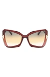 Tom Ford Gia 63mm Oversize Butterfly Sunglasses In Bordeaux/rose Gold