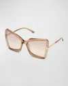 Tom Ford Gia Semi-rimless Butterfly Sunglasses