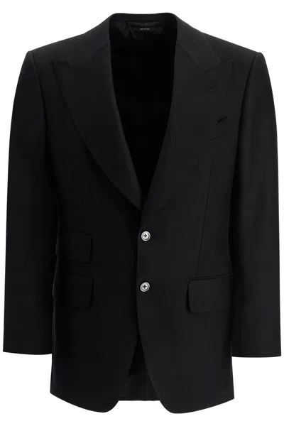 Tom Ford Giacca Monopetto Atticus In Lana E Mohair In Black