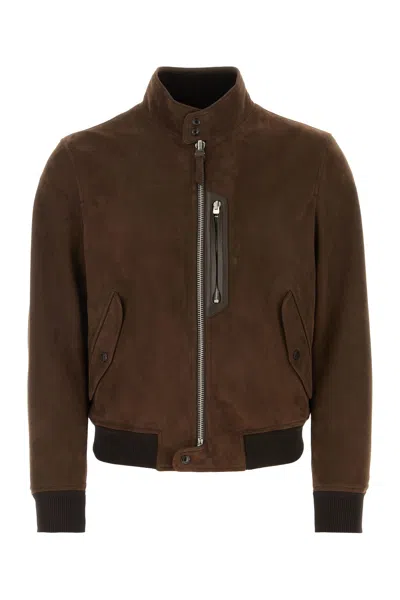 Tom Ford Giacca Pelle-50 Nd  Male In Brown