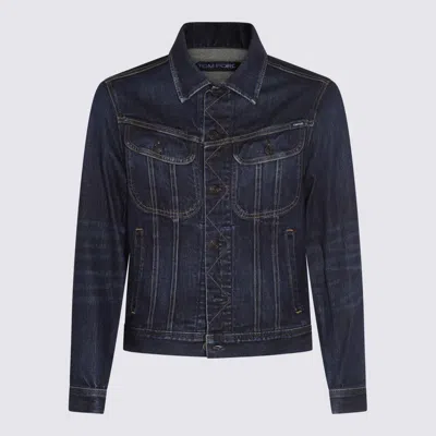 TOM FORD TOM FORD DARK BLUE COTTON DENIM JACKET
