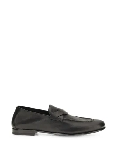 Tom Ford Gigi Crossover-strap Leather Loafers In Black