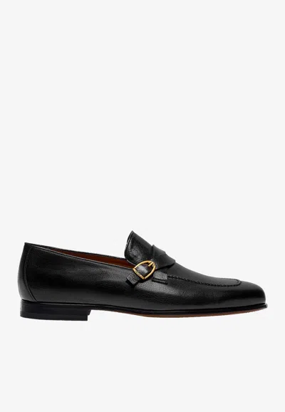 Tom Ford Gigi Twisted-band Leather Loafers In Black