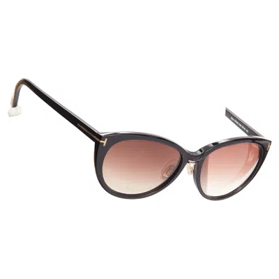 Tom Ford Gina Tf345 Acetate Gold T Logo Arm Classic Sunglasses In Black
