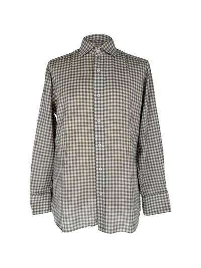 Pre-owned Tom Ford Gingham Button-down Shirt In Black