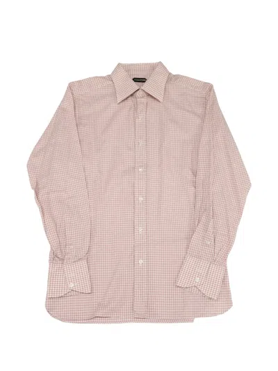Pre-owned Tom Ford Gingham Button-down Shirt In Pink