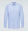 Tom Ford Gingham Cotton Twill Shirt In Denim