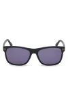 Tom Ford Giulio 57mm Geometric Sunglasses In Purple