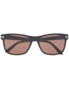 Tom Ford Giulio Rectangle-frame Sunglasses In Nude