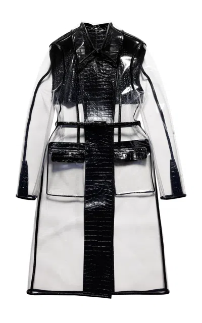 Tom Ford Glass-effect Belted Trench Coat In White