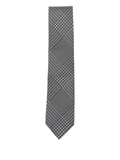 Tom Ford Glen-plaid Tie In Gray