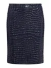 TOM FORD TOM FORD GLOSSY CROCO EMBOSSED GOAT LEATHER SKIRT