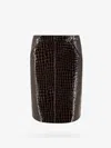 Tom Ford Glossy Croco Embossed Goat Leather Skirt