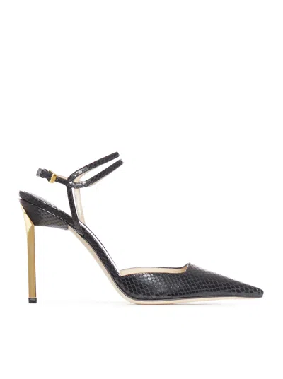 TOM FORD GLOSSY STAMPED PYTHON SLINGBACK
