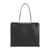 Tom Ford Rectangular Smooth Goat Leather Handbag With Polished Metallic Accent In Black