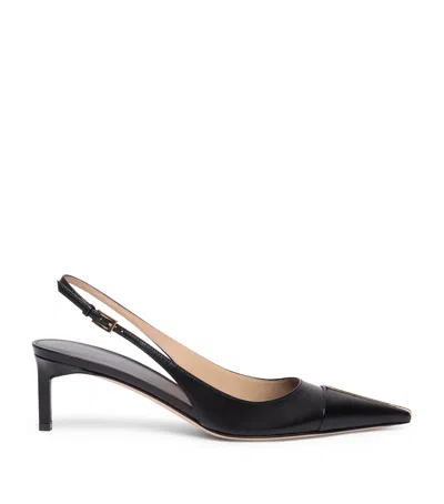 Tom Ford Goat Leather T Slingback Pumps In Black