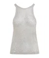 Tom Ford Crystal-embroidered Racerback Tank Top In White