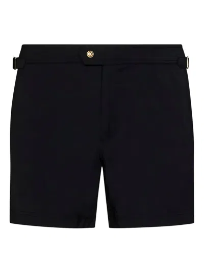 Tom Ford Black Swimsuit With Buckle On The Front In Tech Fabric Man