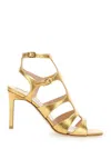 Tom Ford Laminated Leather Sandals With Croco Print In Grey