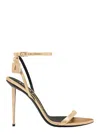 Tom Ford Padlock Naked Metallic Pointy Toe Sandal In Gold