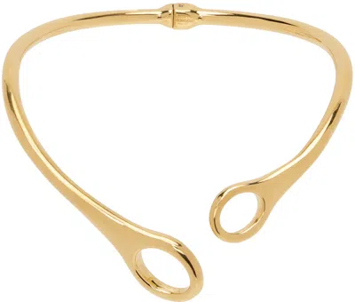 Tom Ford Gold Cutout Choker In Vintage Gold
