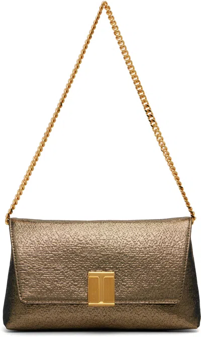 Tom Ford Gold Hammered-effect Fabric Nobile Mini Bag