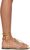 Tom Ford Gold Laminated Leather Padlock Sandals In 1y004 Gold