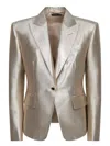 Tom Ford Tailored Gold Lurex Wool Jacket In Metallic