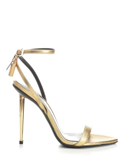 Tom Ford Off-white Padlock Pointy Naked Heeled Sandals