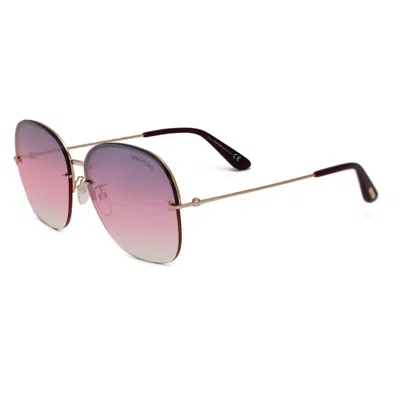 Pre-owned Tom Ford Gold Round Sunglasses Ft0764h/s 28z 62 In Purple