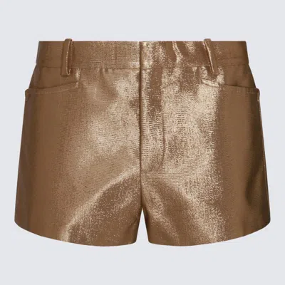 Tom Ford Textured Golden Shorts With Tailored Design