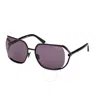 Tom Ford Goldie Smoke Rectangular Ladies Sunglasses Ft1092 01a 60 In Black / Gold
