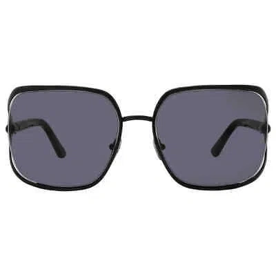 Pre-owned Tom Ford Goldie Smoke Rectangular Ladies Sunglasses Ft1092 01a 60 Ft1092 01a 60 In Gray