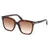 Tom Ford Gradient Brown Square Ladies Sunglasses Ft0958-d 52f 55