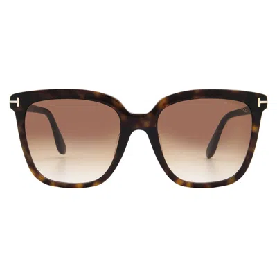 TOM FORD GRADIENT BROWN SQUARE LADIES SUNGLASSES FT0958-D 52F 55