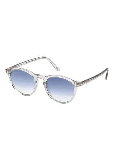 Tom Ford Gradient-lenses Round-frame Sunglasses In Blue