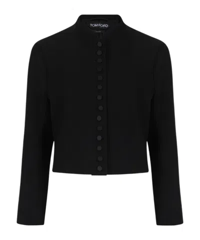 Tom Ford Grain De Poudre Jacket In Black