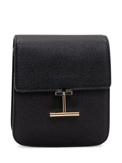 Tom Ford Grain Handbag On Strap In Black