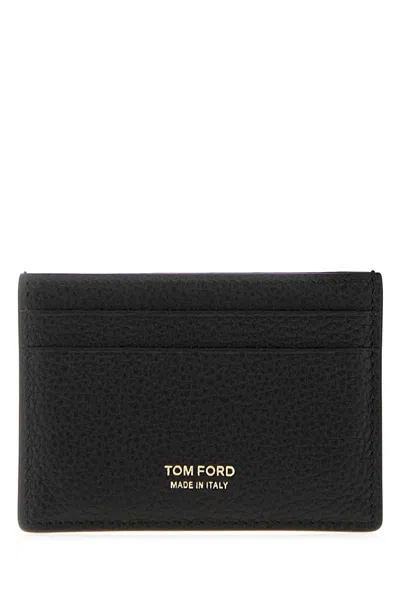Tom Ford Grain Leather Card Holder In Black