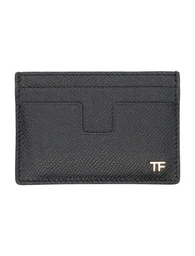 Tom Ford Grain Leather Cardholder In Black