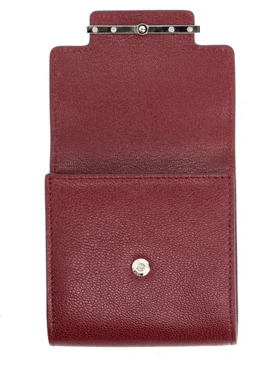 Tom Ford Grain Leather Classic Bifold Wallet In Red