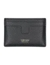 Tom Ford Grain Leather Classic Card Holder In Black